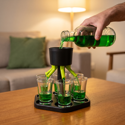 6-Shot Dispenser: Pour Everyone at Once