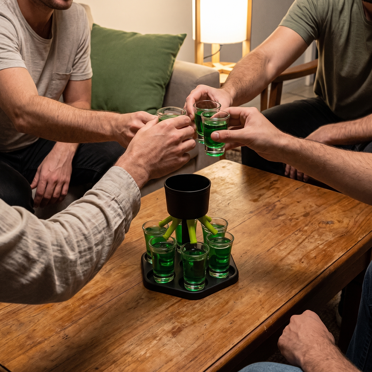 6-Shot Dispenser: Pour Everyone at Once